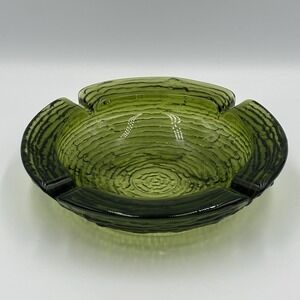Vintage 1960's Anchor Hocking Soreno Avocado Green Glass Ashtray!!!!